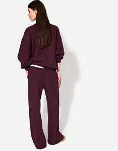 Nuevo diseño Mahroon Oversize Drop Shoulder Mujeres Sudadera Algodón Fleece Sustentable Gym Streetwear Mujeres Sudaderas con capucha y sudadera - Product Image 2