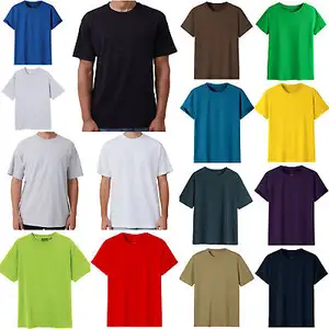 Camiseta de algodón para adultos Unisex para hombre Basi C Plain Blank Crew Tee Tops camisas diseño propio logotipo de marca camiseta blanca de talla grande T