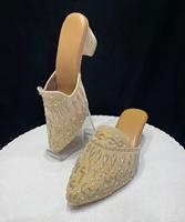 Jutti de mariée de qualité supérieure brodée à la main pour femmes, chaussures élégantes pour mariage et fiançailles, disponibles à la vente