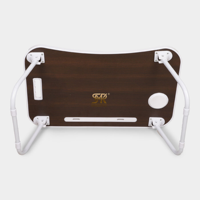 Mesa de Estudio Portátil de Madera Marrón para Laptop con Patas Plegables, Ranura para Tablet y Portavasos, Perfecta para Cama, Sofá, Oficina y Hogar