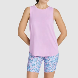 Alta calidad al por mayor de las mujeres de algodón camiseta sin mangas casual moda verano crop gimnasio yoga desgaste con logotipo personalizado - Product Image 3