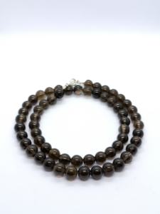 Collier délicat en quartz fumé, perles rondes lisses de 8 mm, collier en pierre précieuse de quartz fumé, bijoux en cristal pour femmes, cadeau pour elle - Product Image 2