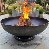 Nouveau Style grand espace foyer rustique métal forme irrégulière Design élégant jardin sapin Pit hivers jardin poêle à bois