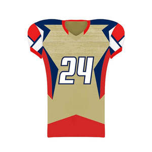 Camiseta de fútbol americano personalizada al por mayor, uniforme transpirable para adultos, manga corta, impresión sublimada, talla grande, antibacteriano - Product Image 5