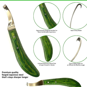 Cuchillo de pezuña de alta calidad, herramientas de cuidado de animales, cuchillo de pezuña muy afilado con bolsa de cuero hecha de acero de Pakistán, aseo de caballos - Product Image 6