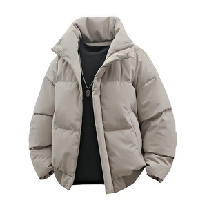 Veste matelassée multifonctionnelle pour homme, veste matelassée de haute qualité avec fermeture éclair, doublure en coton, parka à col montant pour homme - Product Image 5