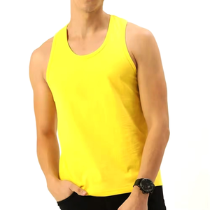 Nouvelle Arrivée Été Débardeur de Sport Homme 100% Coton Personnalisable Respirant Tricoté Séchage Rapide Style Décontracté - Product Image 3