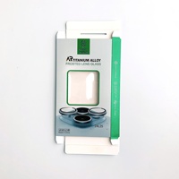 Boîte d'emballage pliante personnalisée en film trempé pour objectif de téléphone portable avec fenêtres en PVC pour boîte en papier de protection d'écran pour objectif de caméra IPhone