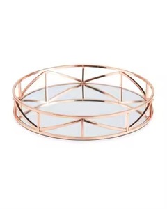 Offre spéciale Plateau de service de luxe en plaqué or rose Plateau en métal écologique pour Noël Hôtel Mariage Service de nourriture à personnaliser - Product Image 6