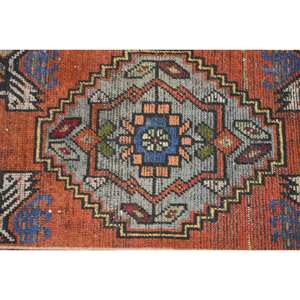 Vintage 150X240cm turc laine tapis Orange bleu rustique Patchwork Design plat tissage Latex pour salon décor 10mm - Product Image 5