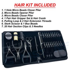 Kit de Herramientas para Instalación de Extensiones de Cabello, Acero Inoxidable, Anillos Micro, Alicates, Enhebrador de Lazos, Pinzas de Sección, Tijeras, Duraderas - Product Image 2