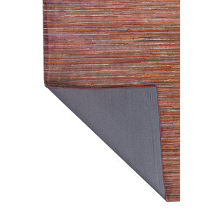 พรมทอมือลายทางคลาสสิก Acar ทำจากขนสัตว์และใยวิสโคส สีชมพูและสีม่วง ขนาด 9x12 รุ่น Tra-14448 สำหรับบ้านและรถยนต์ ด้วยเทคนิคการทอแบบแบน - Product Image 5