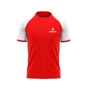 Camisetas de algodón 100% de manga raglán para hombre, camisetas transpirables de gran tamaño con hombros caídos, camisetas de secado rápido con mangas cortas en contraste - Product Image 1