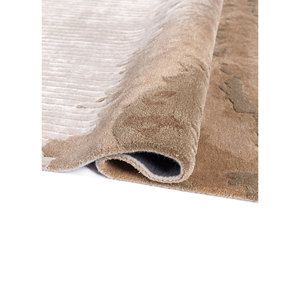 Tapis en laine et viscose tufté à la main, blanc ivoire, 10 mm, motif abstrait rayé rectangulaire pour salon, couloir - Tra-15204 - Product Image 2