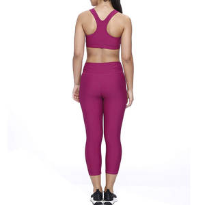 Derniers ensembles de yoga pour femmes du fabricant, vêtements de sport à motif solide, vêtements de fitness en gros - Product Image 4