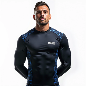 MMA de alta calidad personalizado Bjj Rash Guards proveedor al por mayor sublimación impresa MMA Rash Guards para gimnasio y entrenamiento - Product Image 6