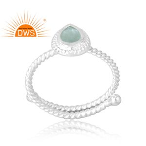 Última venta 925 anillo de piedras preciosas de Aguamarina Natural de plata esterlina joyería personalizada para mujeres regalo para ella - Product Image 1