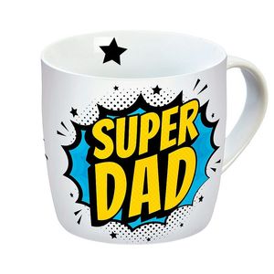 Taza Mágica de Cerámica Super Dad con Tapa, Capacidad de 200 ml/600 ml, Impresión por Sublimación, Diseño de Cómic, Segura para Usar, Regalo para el Día del Padre - Product Image 1