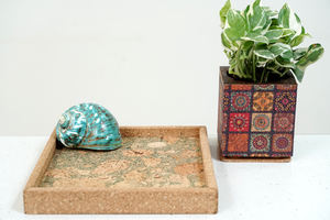 กล่องไม้ก๊อกพิมพ์ลายสวยงามกระถางต้นไม้ตั้งโต๊ะสำหรับตกแต่งบ้านถาดเสิร์ฟในครัวเรือน - Product Image 3