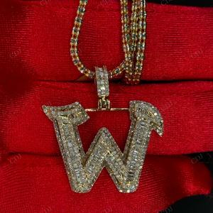 Personalizado nuevo estilo Hip Hop alta calidad 10K chapado en oro amarillo Alfabet Capital A diseño Moissanite diamante personalizado colgante joyería - Product Image 1