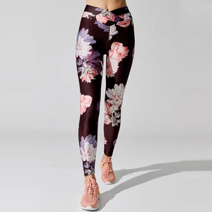 Leggings de yoga imprimés par sublimation vêtements Leggings de yoga de fitness collants de gymnastique et pantalons de sport à taille élastique pour femmes - Product Image 5