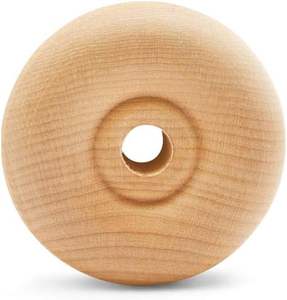 Mini roues en bois classiques idéales pour l'artisanat aussi 2-1/4 pouces de diamètre 5/8 pouces d'épaisseur 3/8 pouces de trou paquet de 4 - Product Image 6