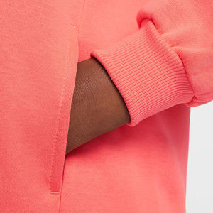 Sudadera con capucha de punto de satén de gran tamaño para mujer, venta al por mayor, estilo Vintage suelto para invierno, Sudadera con capucha de patrón sólido para niñas - Product Image 4