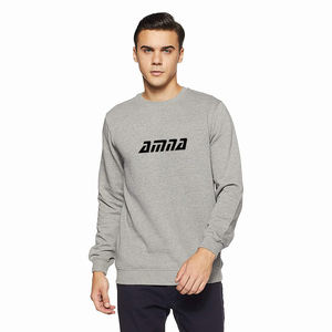 Sweat-shirt à capuche à manches longues pour homme, de couleur grise, en coton Polyester avec un Design et une marque personnalisés - Product Image 1