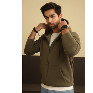 Nuevo OEM Hombres 100% Algodón Grueso Pesado French Terry Alta calidad Plain Oversized Designer Zip up Hoodie Custom logo - Product Image 2