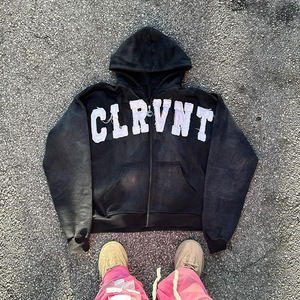 Venta al por mayor de alta calidad 350g peso pesado lavado Sudadera con capucha de gran tamaño 100% algodón suelto fabricado en fábrica transpirable sudaderas con capucha de los hombres - Product Image 1