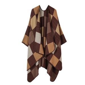 Chal Largo y Cálido para Mujer, Diseño a Cuadros Jacquard, Grueso, Ecológico y Moderno para Invierno - Product Image 1