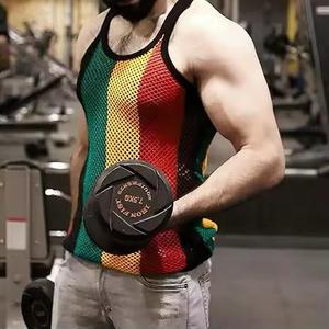 Mens cao cấp 100% bông lưới chuỗi <span class=keywords><strong>vest</strong></span>, Fishnet không tay Tank Top cho nam giới - Product Image 2