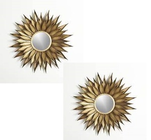 Espejo de pared redondo con marco de metal, Espejos decorativos de cristal para sala de estar, baño, círculo, arte de pared decorativo - Product Image 1