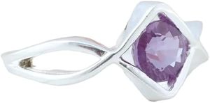 แหวนสตรีพลอยอเมทิสต์ธรรมชาติพลอยสีม่วงอ่อนหินวันเกิดที่น้อยที่สุดสำหรับคริสต์มาสงานแต่งงานทำด้วยมือเครื่องประดับ925แหวนเงินสเตอร์ลิง - Product Image 2