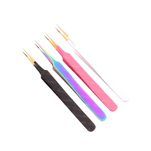 แหนบต่อขนตาแบบหัวเพชรปลายแหลมปลายแหลมปลายแหลมปลายแหลมสีฟ้าอ่อนพลาสม่าสีฟ้า - Product Image 2