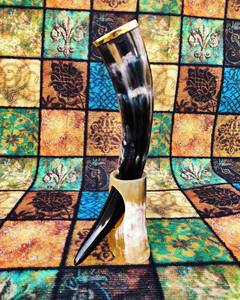 Viking-Inspired Nautical Animal Style Genuine Buffalo Horn <b>Mug</b> Holder 100% Food-Safe Polished Handicraft for Weddings <b>Christmas</b> - Product Image 1