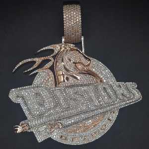 Pendentif rond personnalisé en argent massif 925 avec diamant moissanite et certificat GIA, style hip-hop glacé pour hommes et femmes - Product Image 4