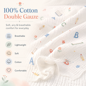 Tissu en gaze 100 % coton imprimé en gros, doux, double <span class=keywords><strong>couche</strong></span>, pour vêtements <span class=keywords><strong>de</strong></span> bébé et langes - Product Image 5