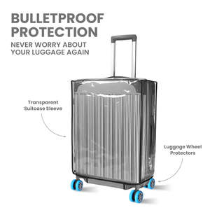 Transparent Luggage Protection Bundle <b>Suitcase</b> Cover with PP Polyester Spandex Drawstring Closure Solid Pattern - Product Image 1