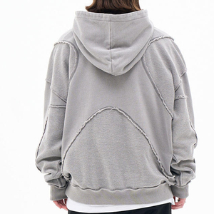 Wholesale 100%Cotton Blank Thick French Terry High End Design Heavy Weight Oversized Fit Custom Print Logo Men's Custom Hoodies - Product Image 4