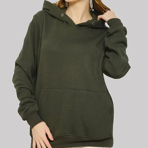 Marque privée Pull uni de haute qualité Sweats à capuche surdimensionnés pour femmes Mesdames Logo personnalisé unisexe Sweats à capuche surdimensionnés grande taille - Product Image 4