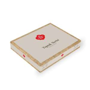 Caja de algodón Toprak Serra Azul marino Juego de funda nórdica doble Ropa de cama elegante y elegante - Product Image 3