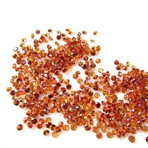 1mm 2mm naturel Orange rouge Hessonite grenat pierre à facettes rondes coupe pierres précieuses en vrac en ligne maintenant au prix d'usine régulier véritable - Product Image 1