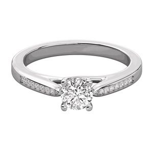 แหวนหมั้นชุดง่ามเพชรตัดทรงกลมสำหรับผู้หญิง - Product Image 6