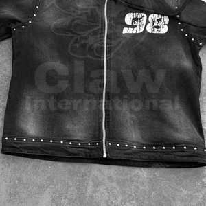 Chaqueta vaquera negra de primera calidad personalizada, ropa de gran tamaño vintage, ropa de hombre de talla grande en stock, uniforme personalizado a precio de fábrica - Product Image 3