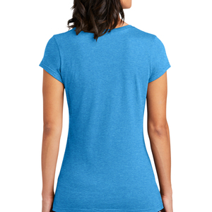 T-shirt à col en V en mélange parfait pour femmes T-shirt basique BIO Top T-shirts blancs d'impression pour femmes - Product Image 2