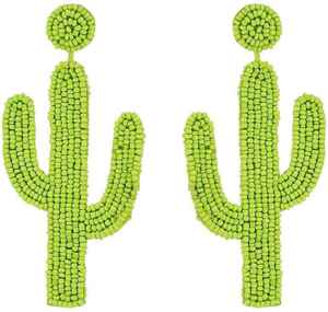 Handmade Leopard Pattern Seed Beads Embroidery Drop Earrings From India <b>Fashion</b> <b>Accessory</b> for Party - Product Image 2