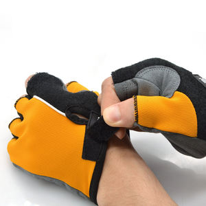 Unisex Sheepskin Leather Non-Slip <b>Fingerless</b> Sports Fitness <b>Gloves</b> Comfortable Fitted Gym Workout Latest Design Weightlifting - Product Image 1