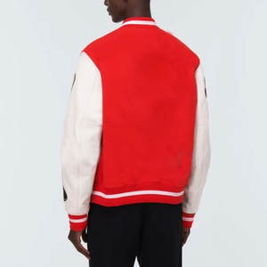 Chaqueta de béisbol acolchada para hombre, chaqueta masculina de talla grande para la universidad, al por mayor, color blanco - Product Image 4