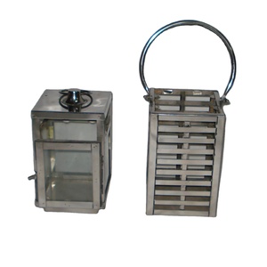 Lanternes de maison et de jardin composées d'acier inoxydable et de fer et de bois avec des supports et des supports de T-light dans les finitions multiples au besoin - Product Image 5